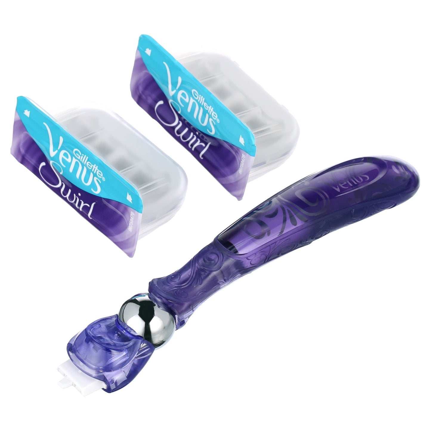 Venus Deluxe Smooth Swirl Women's Razor Handle with 2 Blade Refills