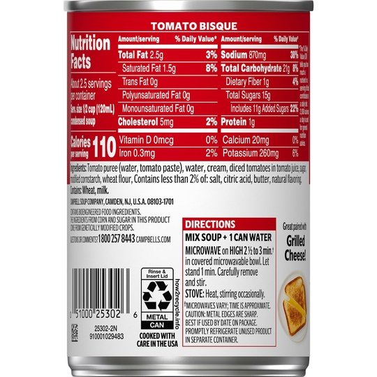 Campbell's Condensed Tomato Bisque, 10.75 Ounce Can