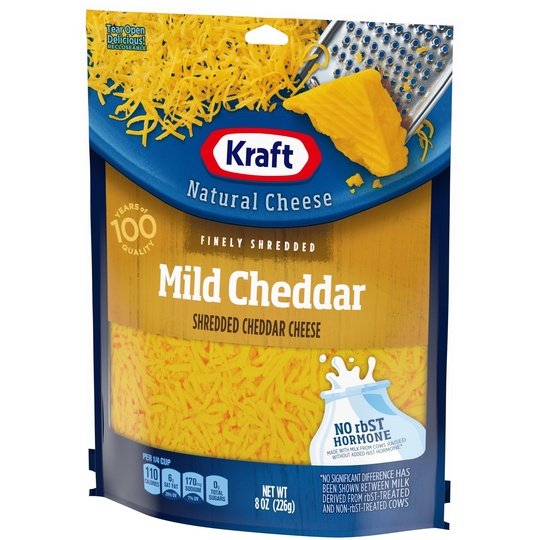 Kraft Mild Cheddar Finely Shredded Cheese, 8 oz Bag