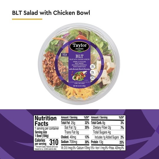 Taylor Farms BLT Salad with Chicken and Bacon, 6.5 oz (Fresh)
