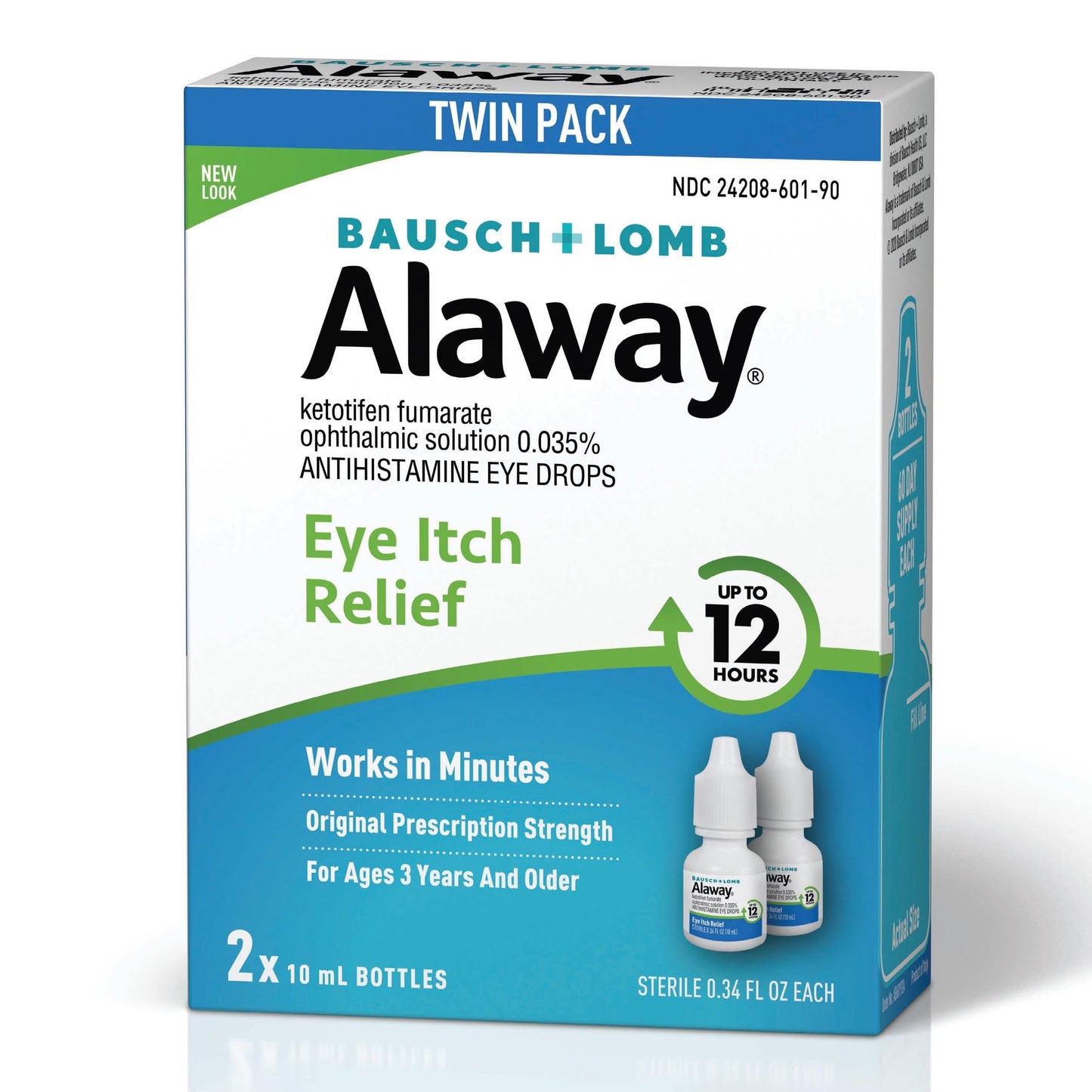 Alaway® Antihistamine Eye Drops, from Bausch + Lomb 0.34 FL OZ, Twin Pack