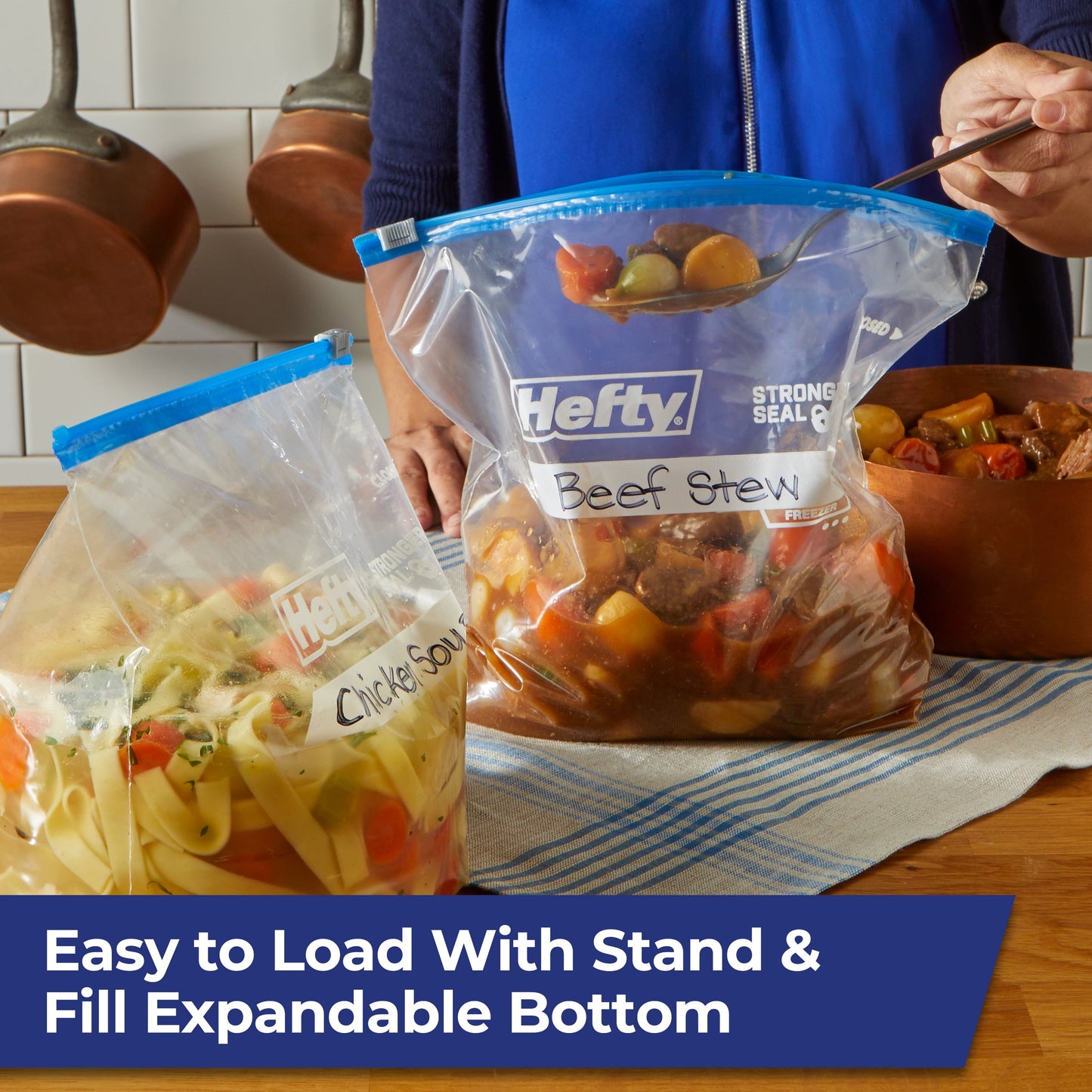 Hefty Slider Freezer Storage Bags, Gallon Size, 20 Count