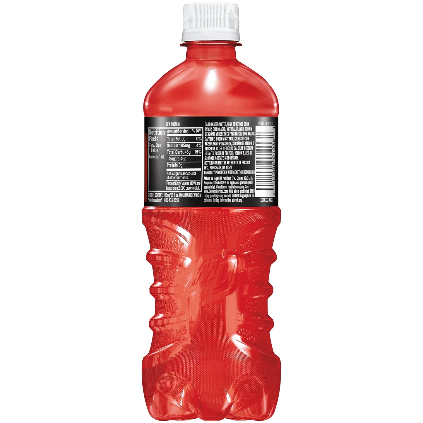 Mountain Dew Game Fuel Soda Pop, 20 oz Bottle