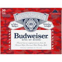 Budweiser Beer, 30 Pack Beer, 12 fl oz Aluminum Cans, 5 % ABV, Domestic Lager