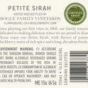 Bogle Petite Sirah Red Wine, California, 14.5% ABV, 750ml Glass Bottle, 5-150ml Servings