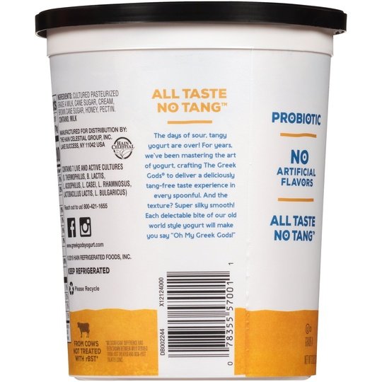 The Greek Gods Probiotic Honey Greek Yogurt, 32 oz