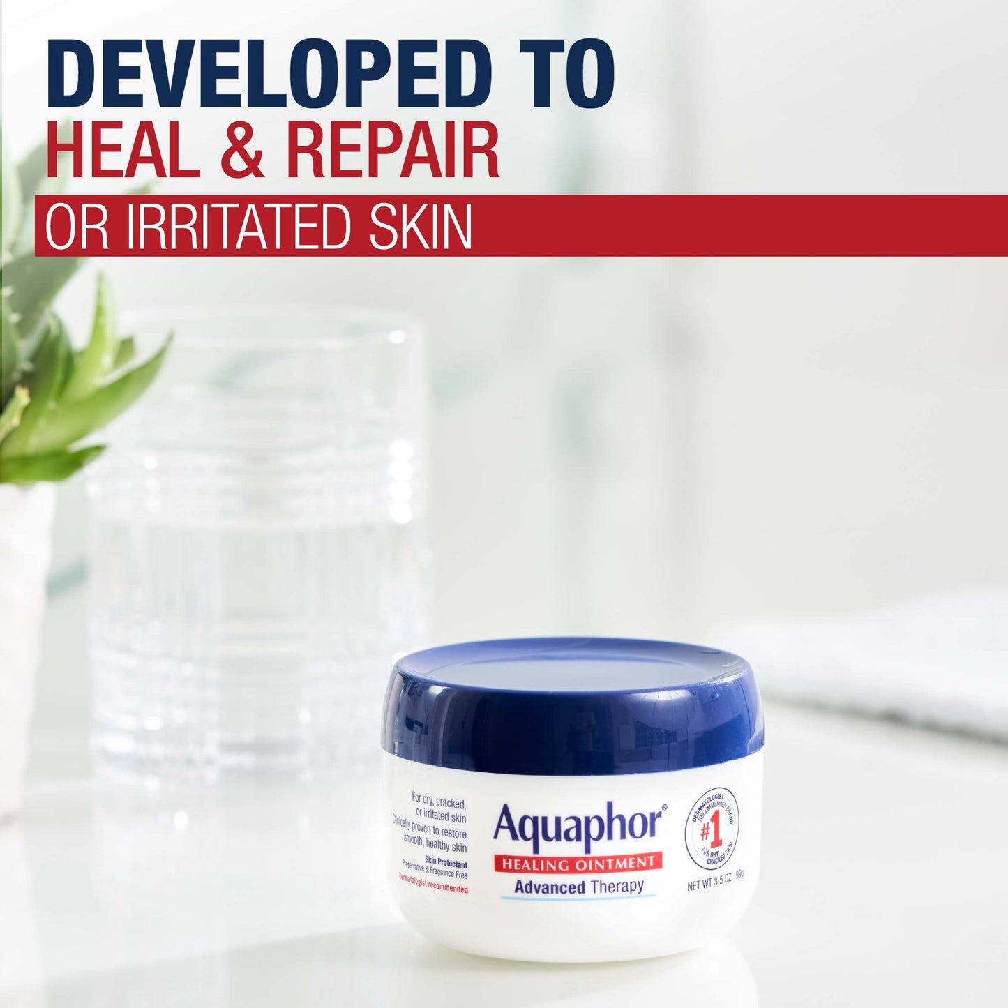 Aquaphor Healing Ointment Advanced Therapy Skin Protectant, 3.5 Oz Jar