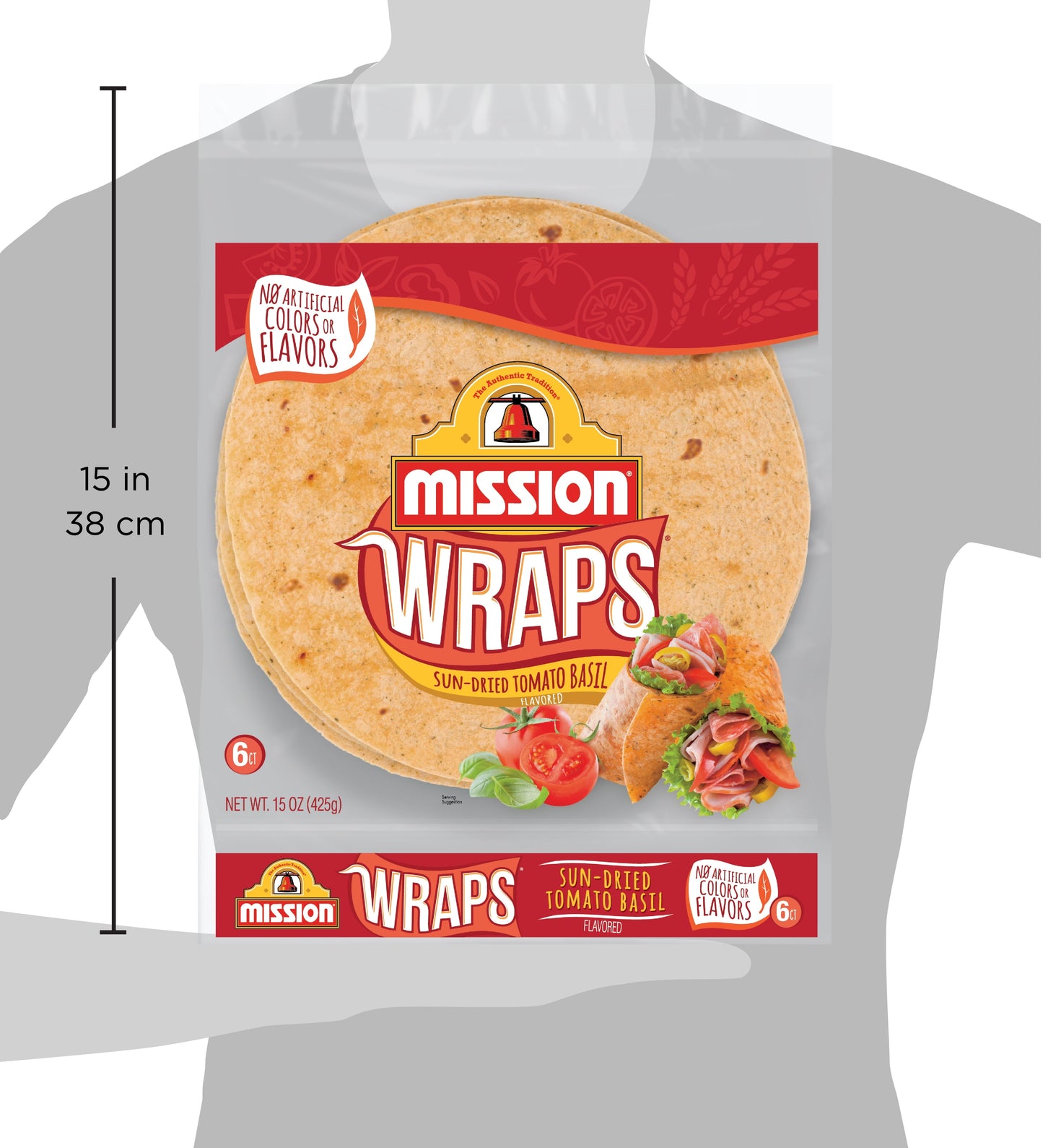 Mission Sun-Dried Tomato Basil Wraps, 6 Count