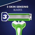Gillette Sensor3 Sensitive Men's Disposable Razor, 1 Razor, Green