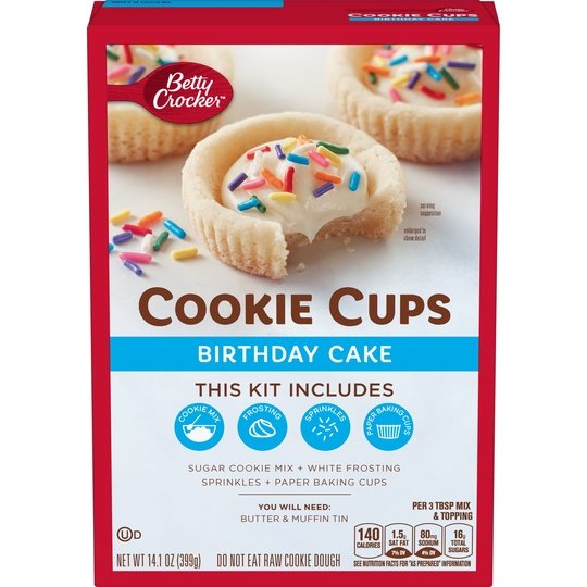 Betty Crocker Ready to Bake Birthday Cake Cookie Cups, 14.1 oz