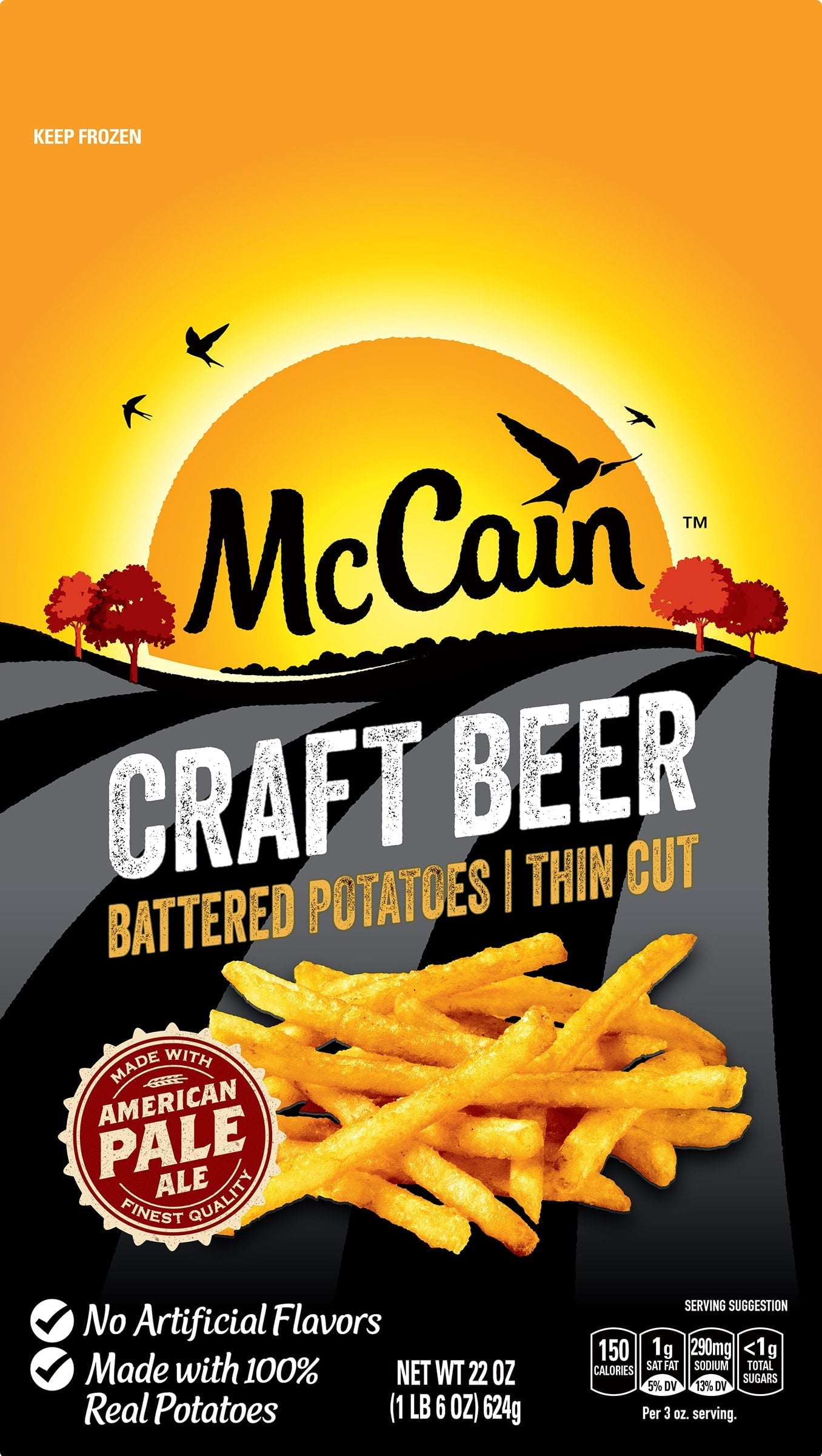 McCain, Beer Battered Thin Cut Fries, 22 oz. Bag (Frozen)