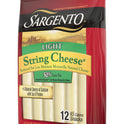 Sargento® Reduced Fat Low Moisture Part-Skim Mozzarella Natural Cheese Light String Cheese Snacks, 12-Count