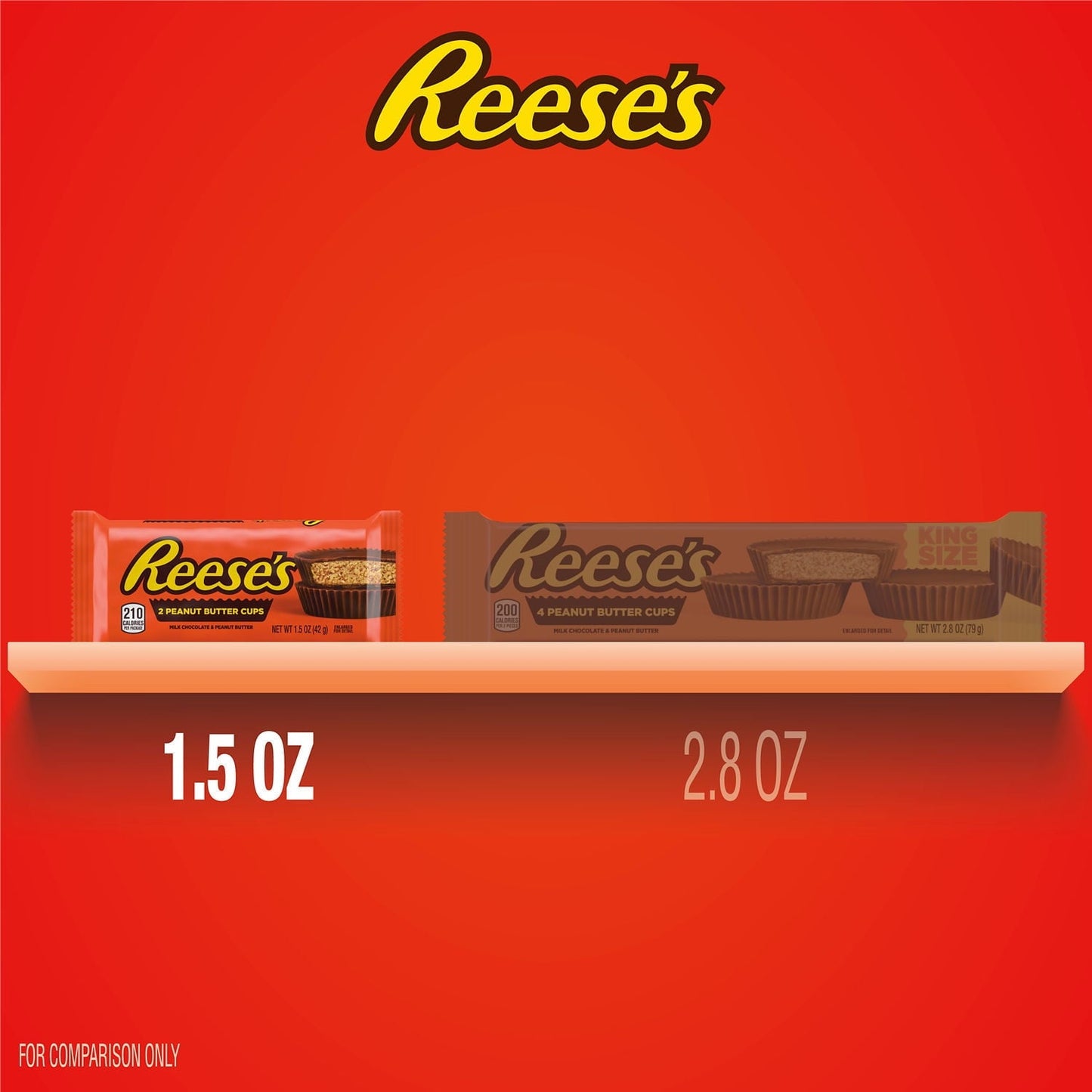 Reese's Milk Chocolate Peanut Butter Cups Candy, Pack 1.5 oz