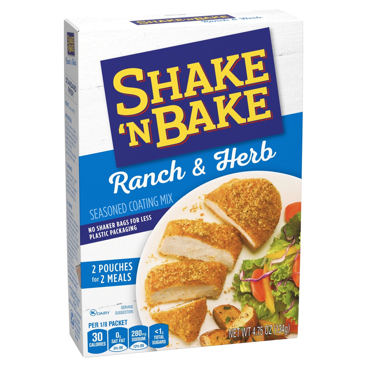 Shake 'N Bake Ranch & Herb Seasoned Coating Mix, 4.75 oz Box, 2 ct Packets