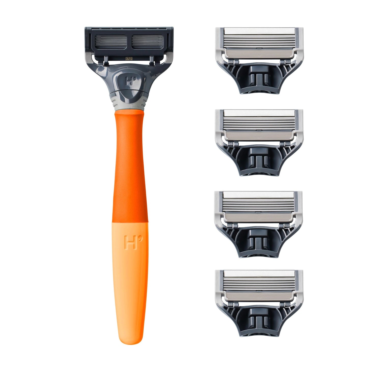 Harry's Men's Razor Value Pack: 1 Ember Orange Razor Handle + 5 Razor Blade Cartridges