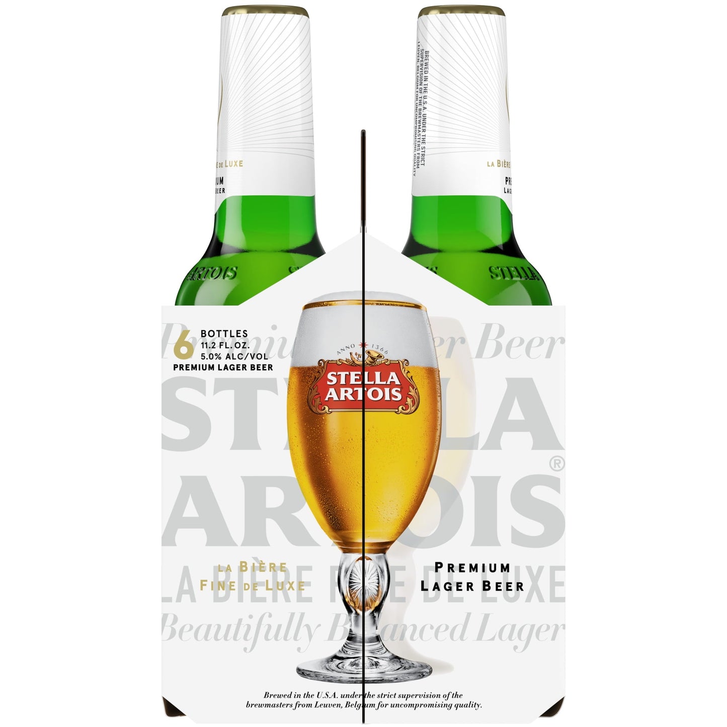 Stella Artois Lager, 6 Pack Beer, 11.2 fl oz Bottles, 5% ABV