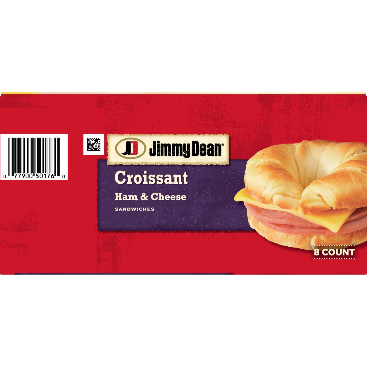 Jimmy Dean Ham & Cheese Croissant Sandwich, 27.2 oz, 8 Count (Frozen)
