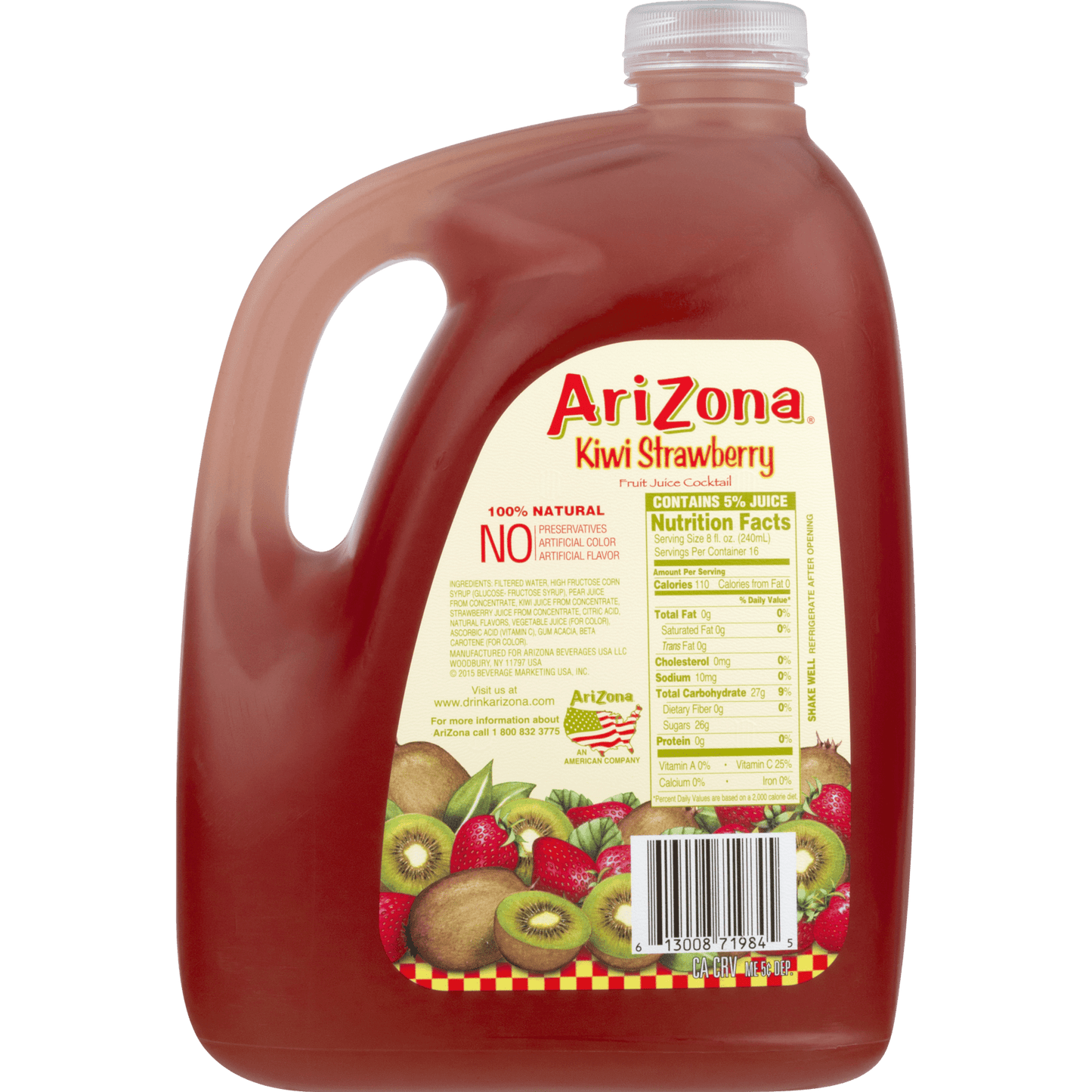 AriZona Kiwi Strawberry Fruit Juice Cocktail, 128 fl oz