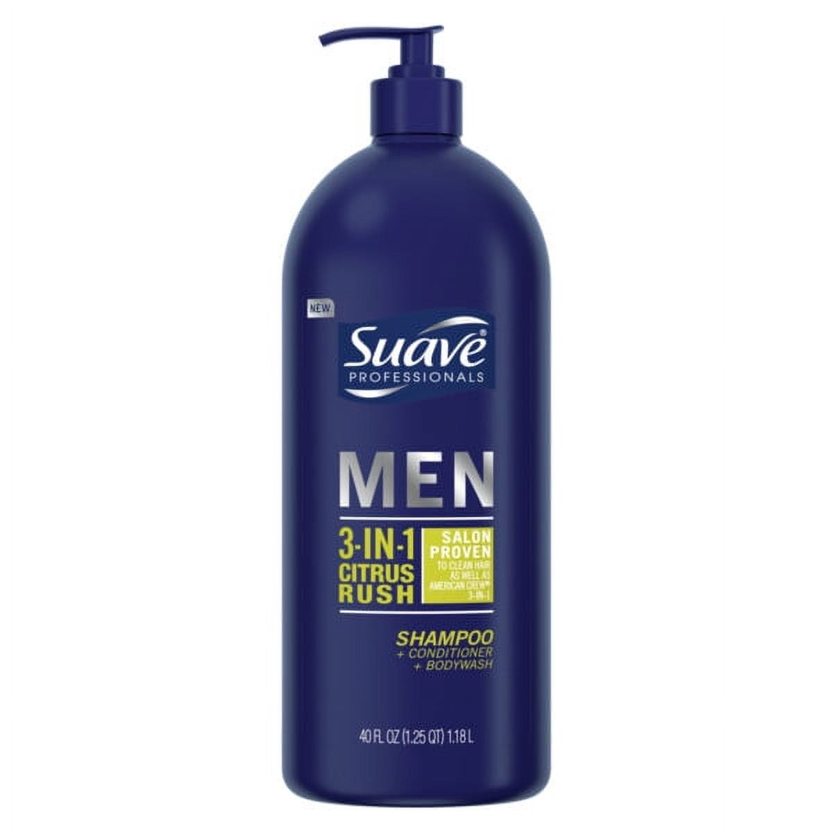 Suave Men 3 in 1 Shampoo Conditioner & Body Wash Citrus Rush, 40 oz