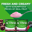 Activia Black Cherry and Mixed Berry Probiotic Yogurt, Lowfat Yogurt Cups, 4 oz, 12 Count