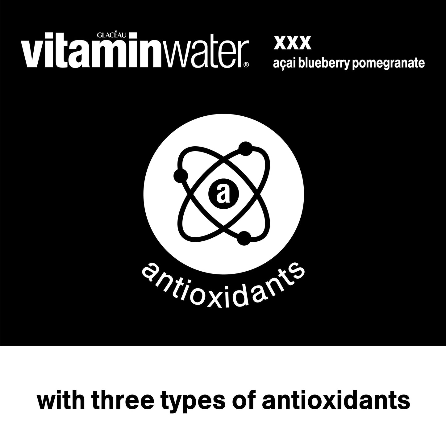 vitaminwater xxx electrolyte enhanced water, acai blueberry pomegranate, 20 fl oz bottle
