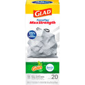 Glad ForceFlex MaxStrength 13 Gallon Tall Kitchen Drawstring Trash Bags, Gain Original, 20 Bags