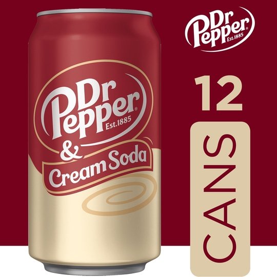 Dr Pepper & Cream Soda, 12 fl oz cans, 12 pack