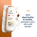 Dove Pampering Long Lasting Gentle Body Wash Twin Pack, Shea Butter and Vanilla, 20 fl oz