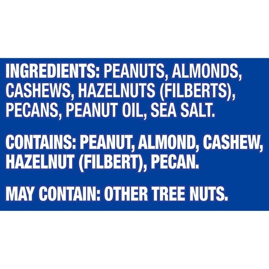 Planters Mixed Nuts Less Than 50% Peanuts with Peanuts, Almonds, Cashews, Hazelnuts, Pecans & Sea Salt, 3.5 lb Canister