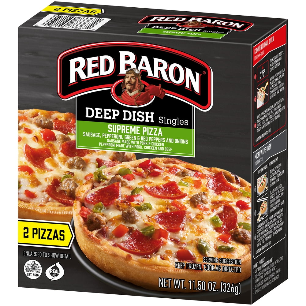 Red Baron Deep Dish Supreme Frozen Pizza 2 Count 11.5 oz