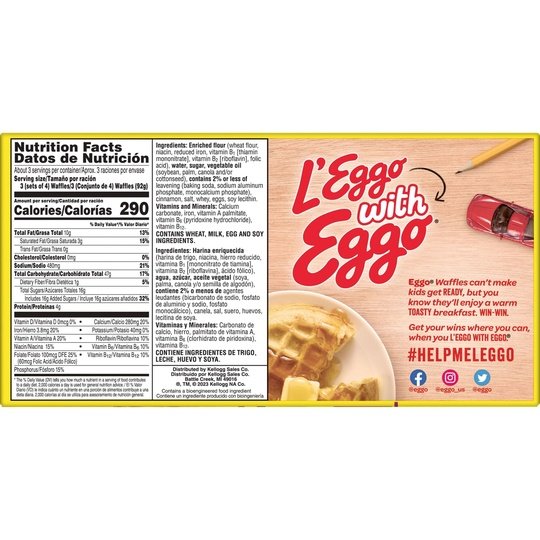 Eggo Minis Cinnamon Toast Waffle Bites, 10.75 oz, 40 Count (Frozen), Regular