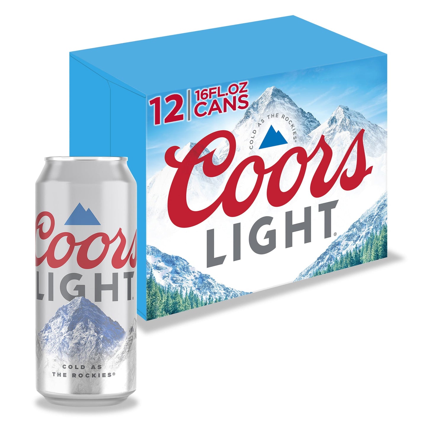 Coors Light Lager Beer, 12 Pack, 16 fl oz Cans, 4.2% ABV