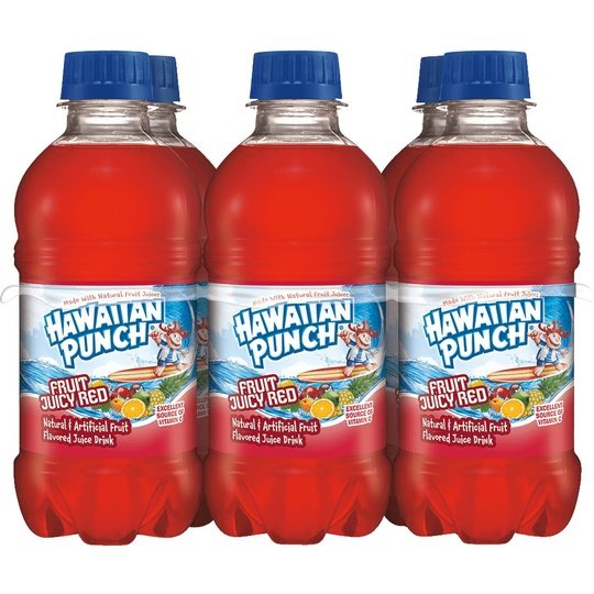 Hawaiian Punch Fruit Juicy Red Juice, 10 fl oz, 6 Count Bottles