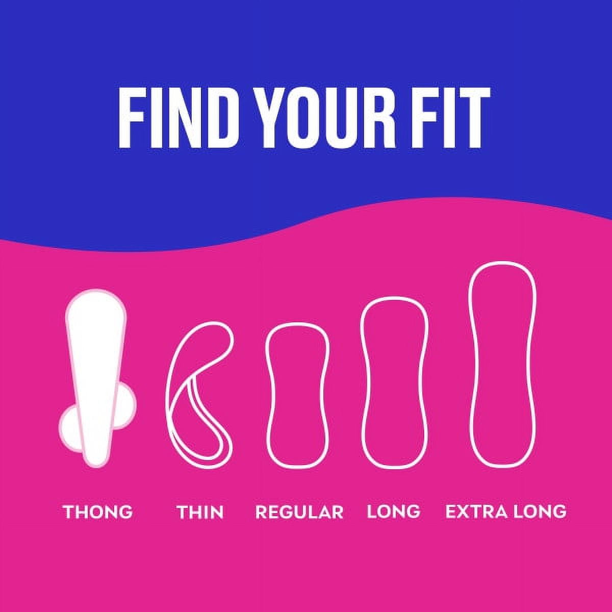 CAREFREE® THONG Panty Liners With Wings, Flat, Unscented, 49ct