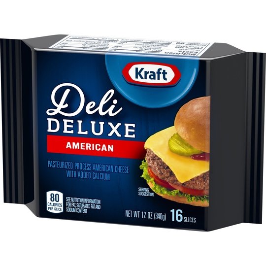 Kraft Deli Deluxe American Cheese Slices, 16 Ct Pk