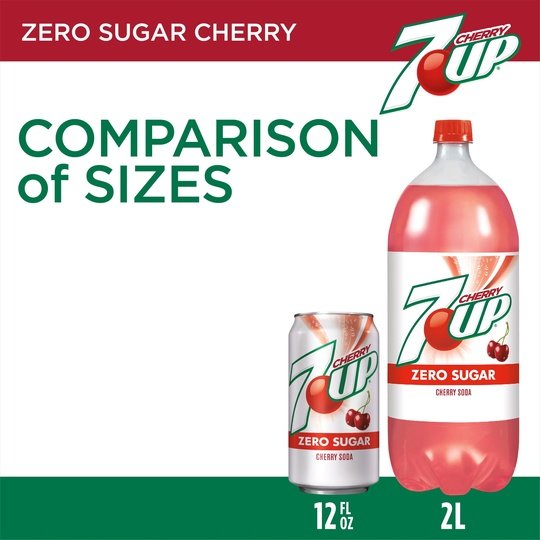 7UP Cherry Zero Sugar Soda, 2 L bottle