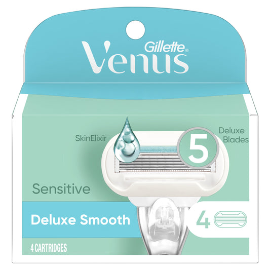 Venus Deluxe Smooth Sensitive Women's Razor Blade Refills, 4 Count