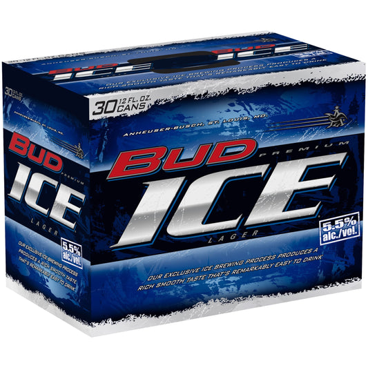 Bud Ice Beer, 30 Pack 12 fl. oz. Cans, 5.5% ABV