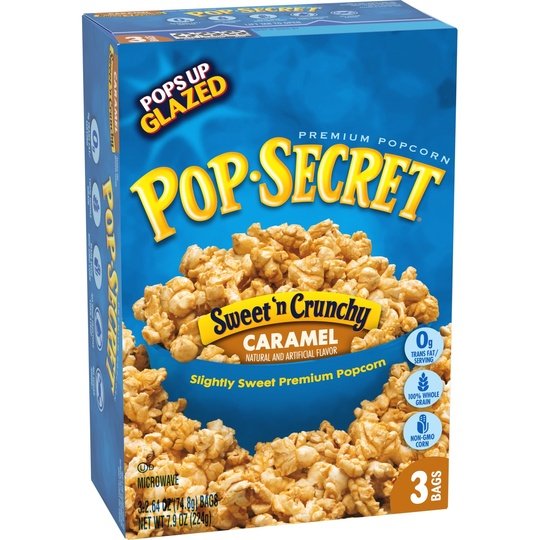 Pop Secret Popcorn, Sweet 'n Crunchy Caramel Microwave Popcorn, 2.64 oz Bags, 3 Ct