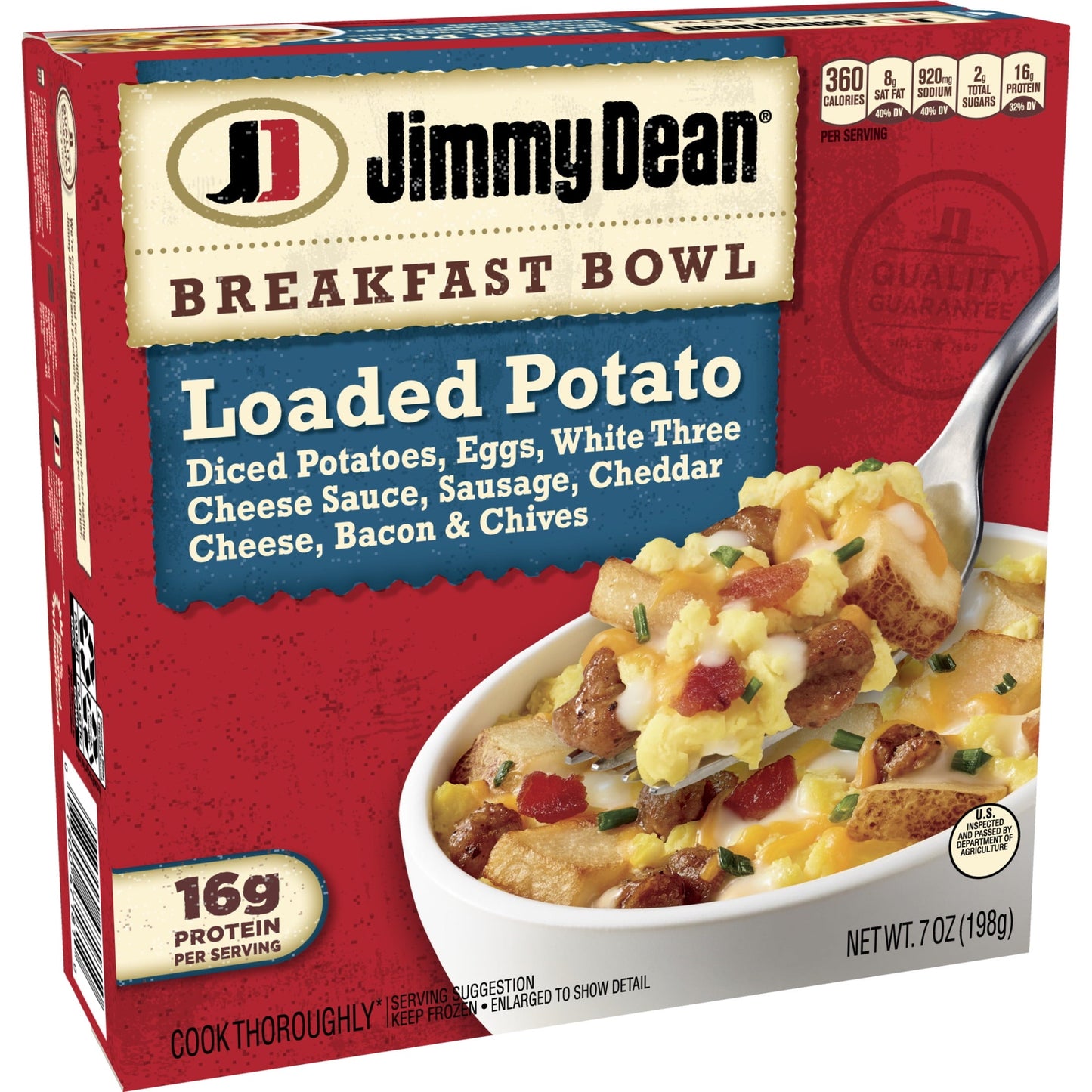 Jimmy Dean Sausage Cheese Loaded Potato Breakfast Bowl, 7 oz (Frozen)