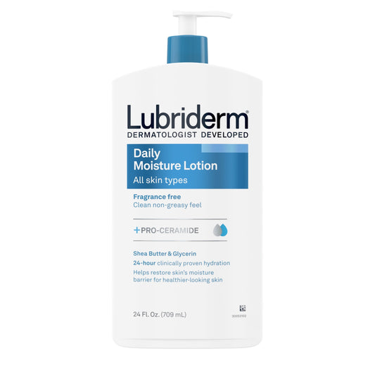 Lubriderm Unscented Daily Moisture Lotion + Pro-Ceramide, 24 fl. oz