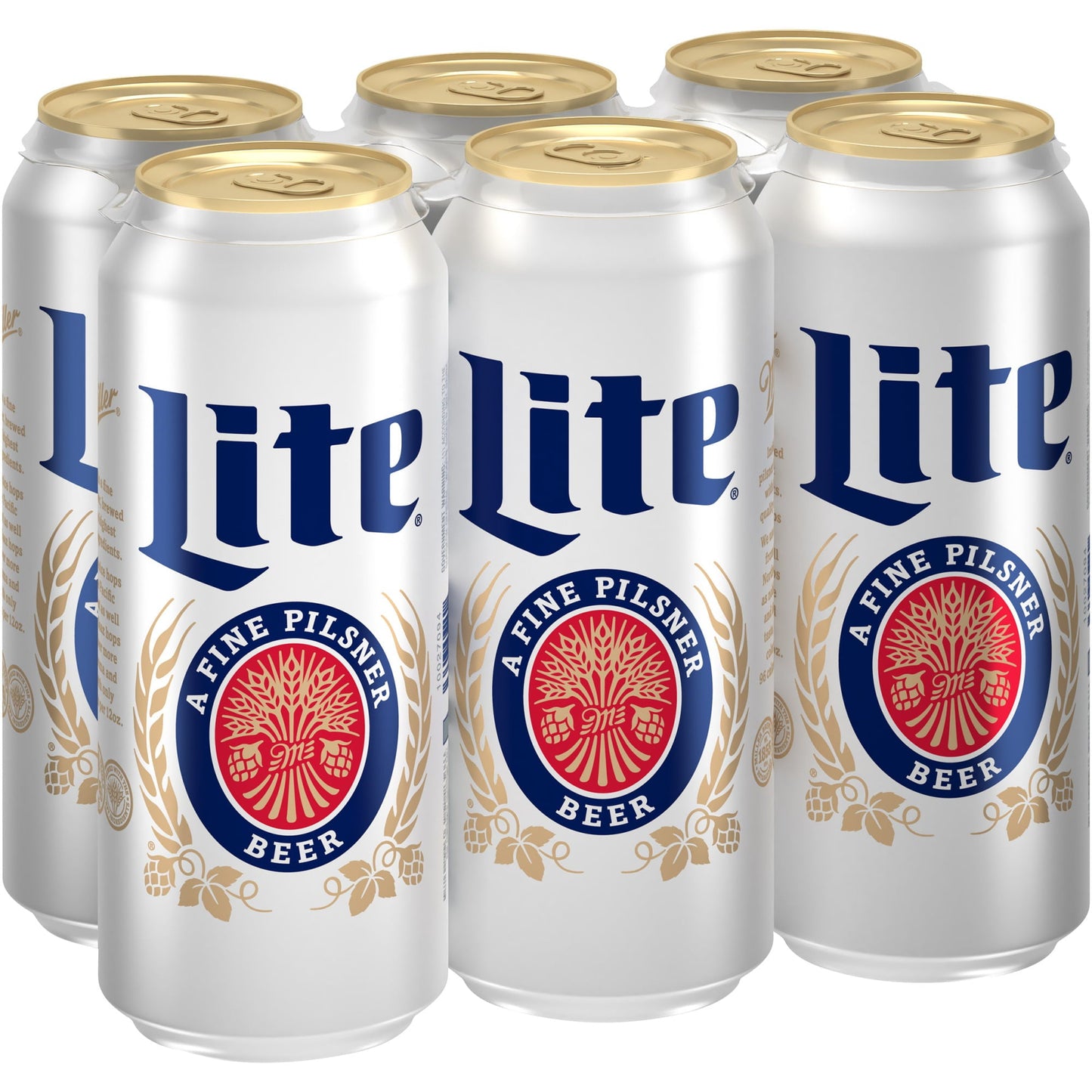 Miller Lite Lager Beer, 6 Pack, 16 fl oz Cans, 4.2% ABV