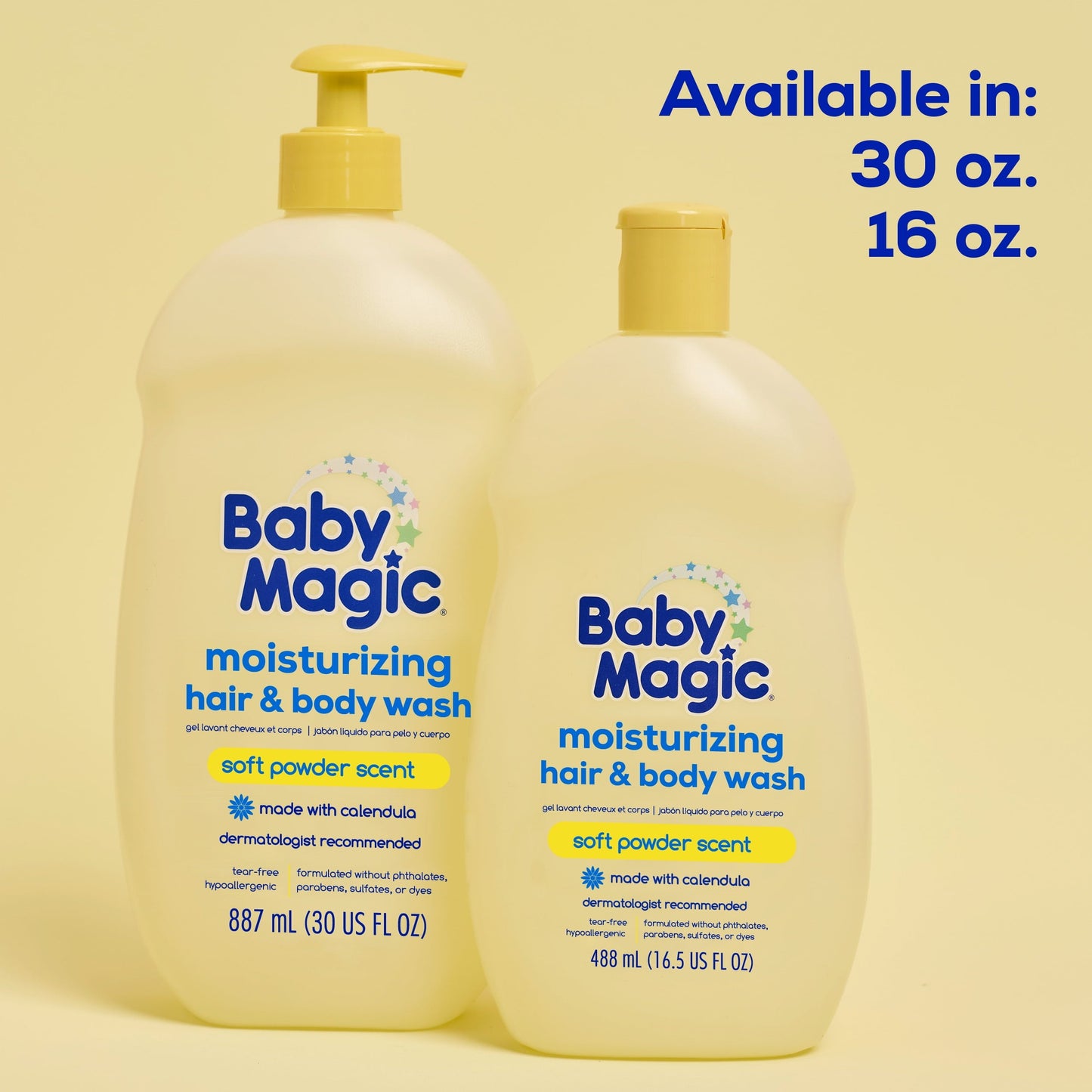 Baby Magic Tear-Free Gentle Hair and Body Wash, Soft Powder Scent, Hypoallergenic, 30 oz.