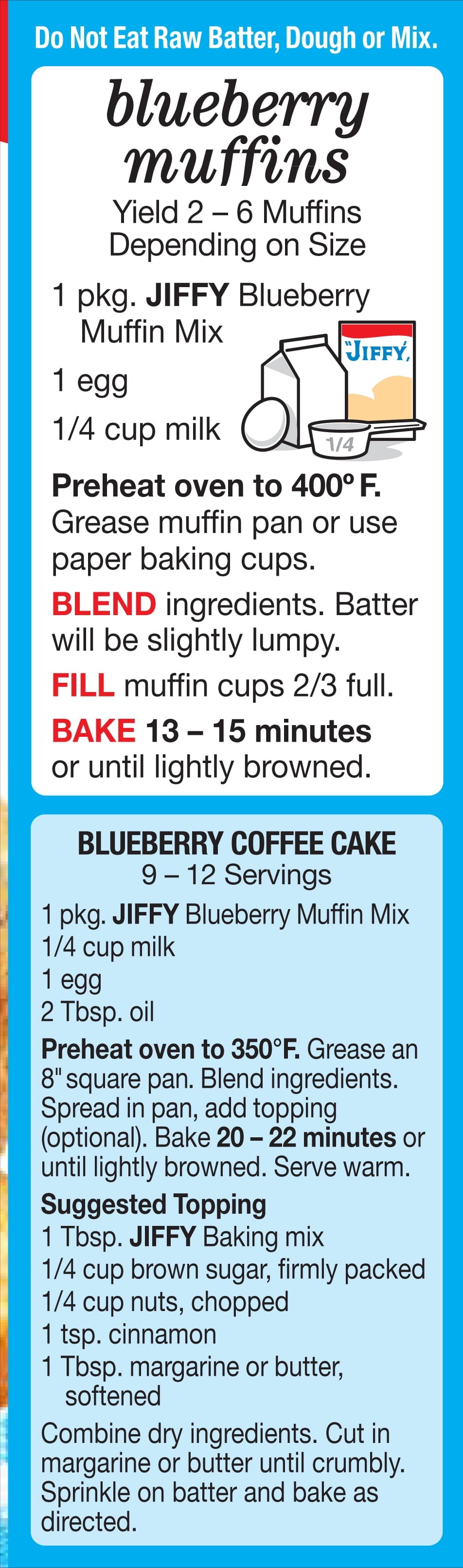 JIFFY Blueberry Muffin Mix 7 OZ Box