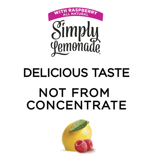 Simply Lemonade Non GMO All Natural Raspberry Lemonade Juice, 11 fl oz Bottle