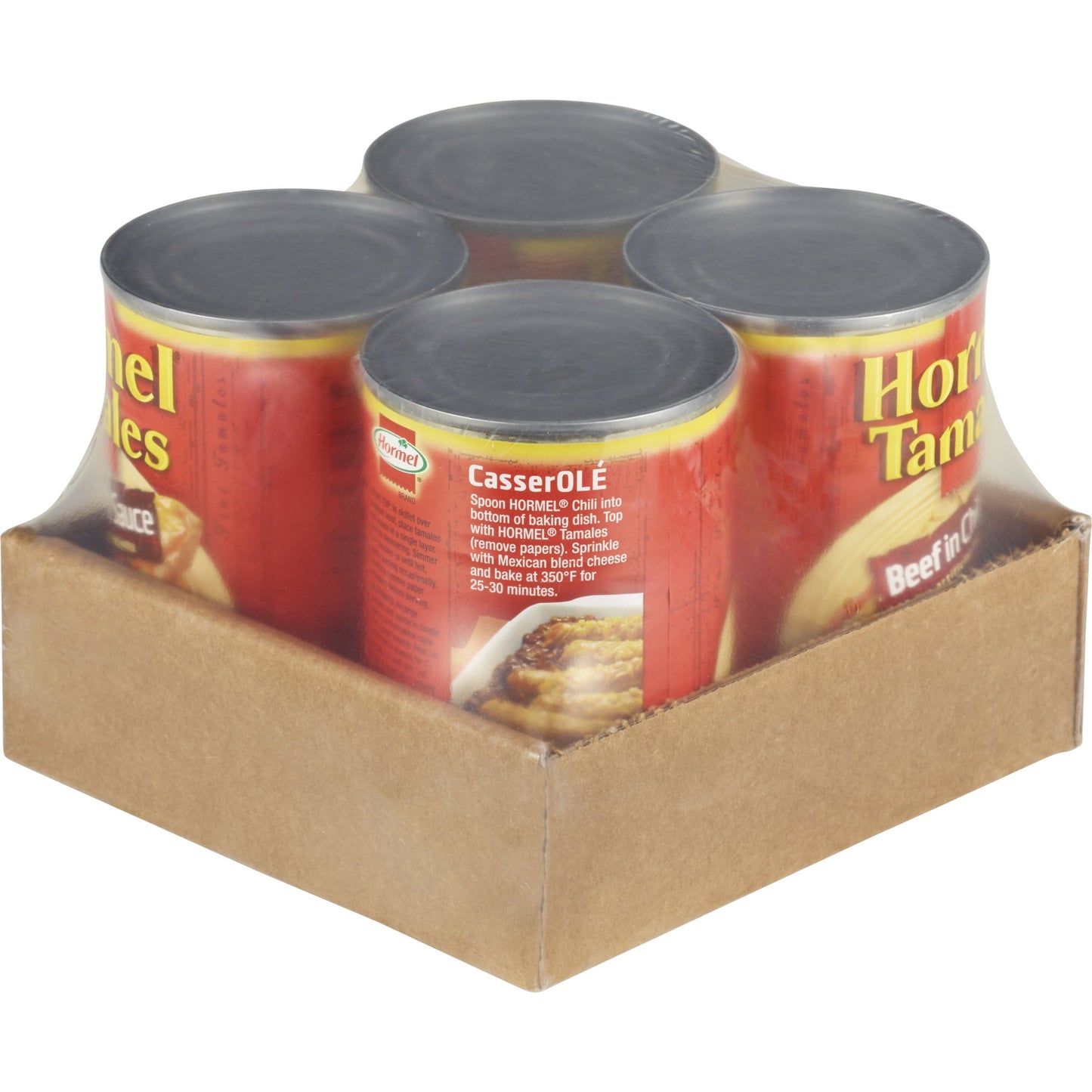 HORMEL Beef Tamales in Chili Sauce, Canned Tamales, Shelf Stable 15 oz Steel Can