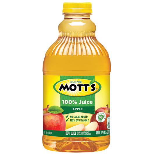 Mott's 100% Juice Original Apple Juice, 48 fl oz, Bottle