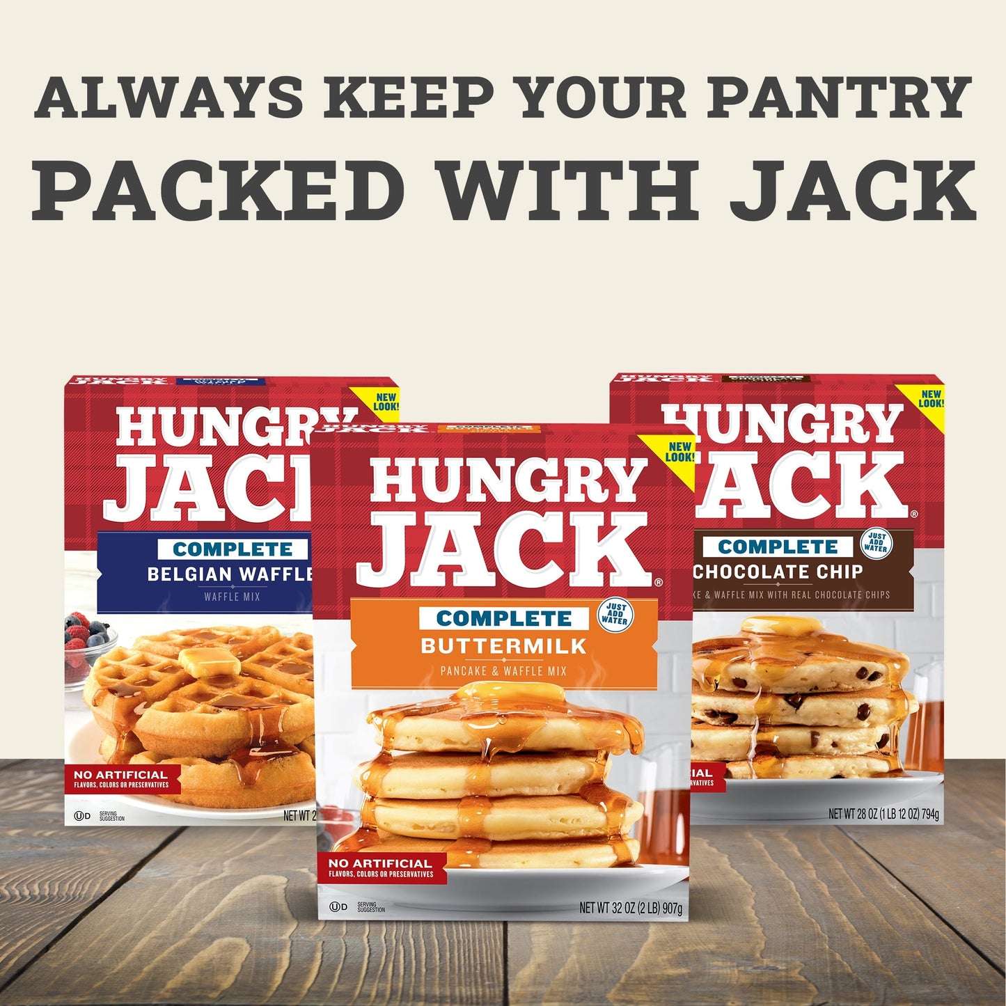 Hungry Jack Complete Extra Light and Fluffy Pancake Mix and Waffle Mix, 32 oz Box