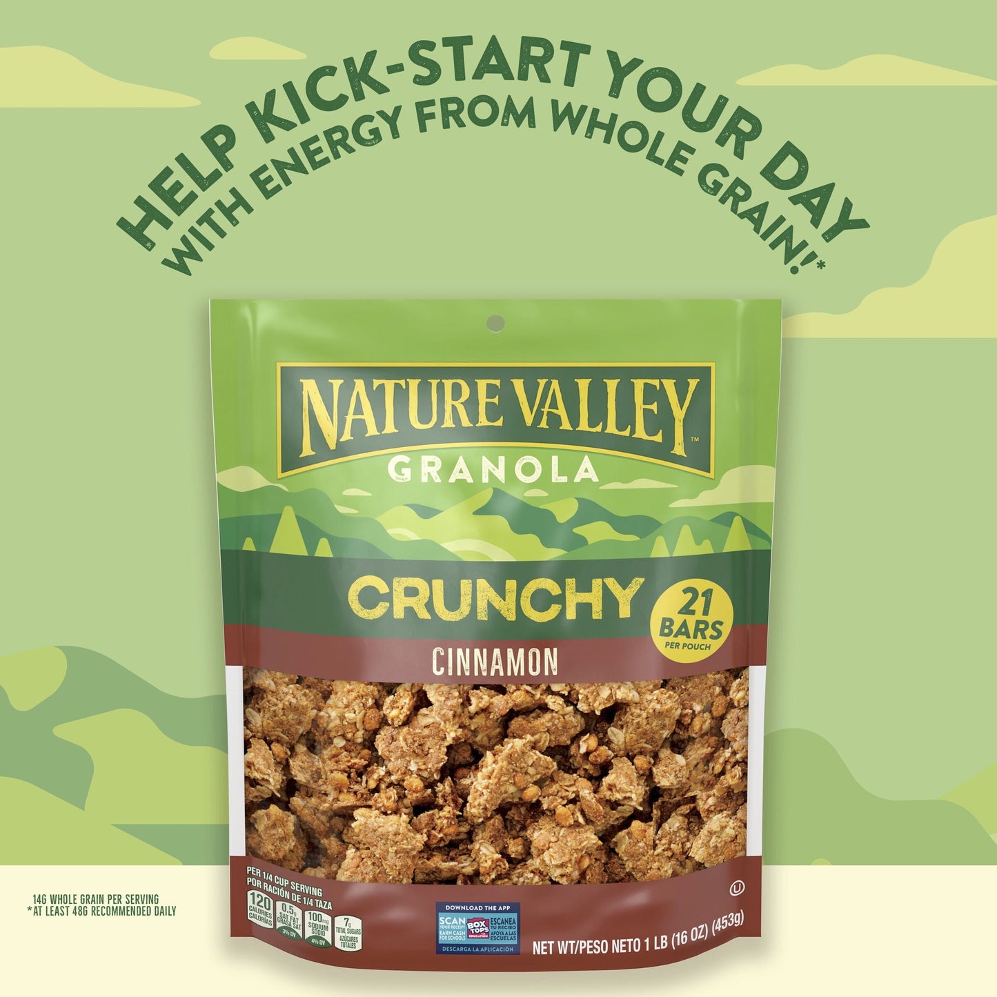 Nature Valley Crunchy Granola, Cinnamon, Resealable Bag, 16 OZ