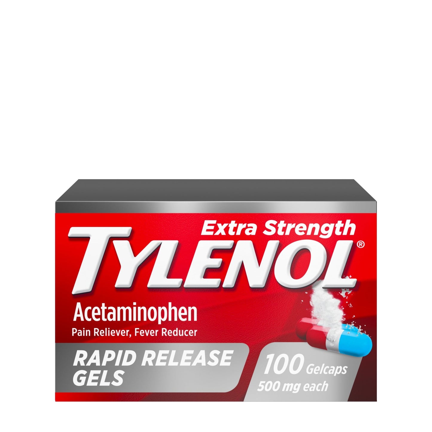 Tylenol Extra Strength Acetaminophen Rapid Release Gels, 100 ct